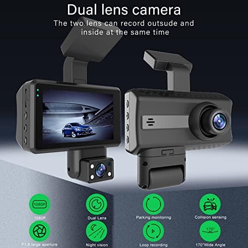 Dash Cam 1080p FHD DVR מכונית מקליט נהיגה 3.0 אינץ