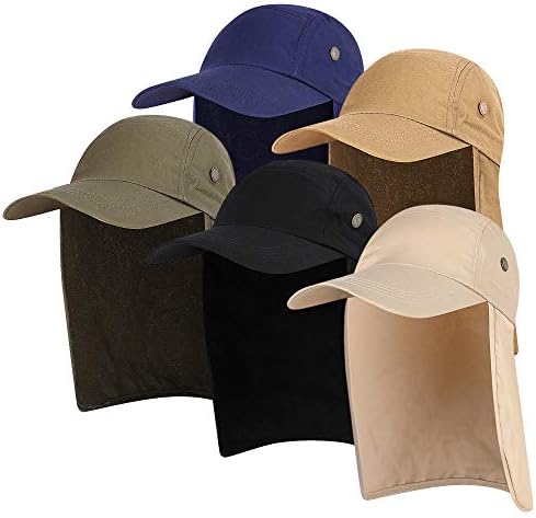 גברים xixian upf 50+ כובע שמש רחב שולי דיג כובע שמש עם דש צוואר