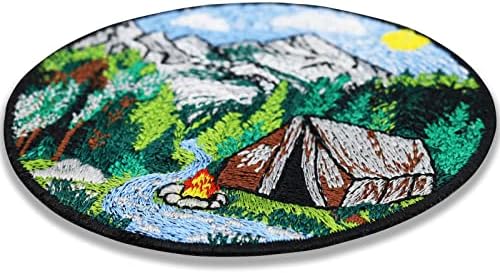 טלאי קמפינג הרים תמונת תפירה רקומה עמיד בפני מזג אוויר, שמור את העולם בתג החיצוני ידידי הטבע הגנה על הסביבה