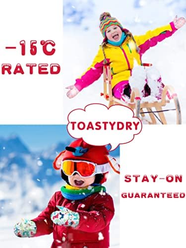 Satinior 2 זוגות בנות ילדים כפפות אטומות למים פעוטות כפפות שלג חמות כפפות סקי לילדים