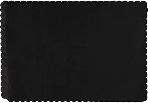 נייר 100 -חבילות נייר פיקסמטים - פיקוח חד פעמי שחור, מחצלות שולחן צבעוניות עם קצה מסולסל גלי, ציוד למסיבות