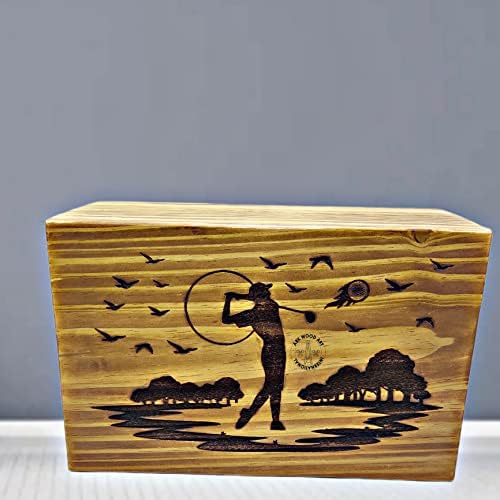 Ark Wood Art International Ahses urns - משחק זאב בעיצוב גולף - זיכרון אנושי אוהב קופסת אחסון כדים יפה - Royalty