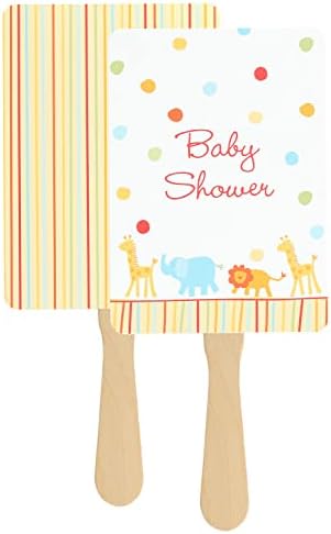 Hortense B. Hewitt אביזרי מקלחת לתינוקות 12 ספירות ג'ונגל נייר בעלי חיים מעדיפים מעריצים, 5 x 7
