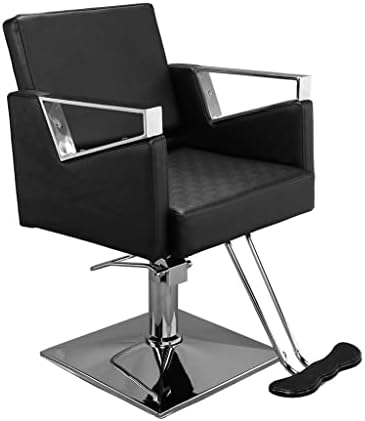 כיסא ספר כיסא מספרה של ליסלד ציוד סלון יופי PVC עור שחור קל הרכבה נקי 74x60x90/105 סמ