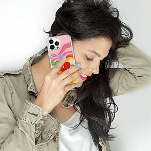 מגניב גאות גרוע שירה ארנב טלפון מארז iPhone14 Pro Max, עיצוב אופנה TPU ברור דק זעזוע אדום לב חוף דולפין לאייפון