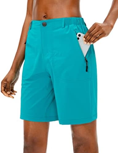 מכנסי טיול לנשים פודולה מכנסיים קצרים מהיר של טיולי קיץ יבש מהיר לנשים עם כיסי רוכסן להליכה חיצונית