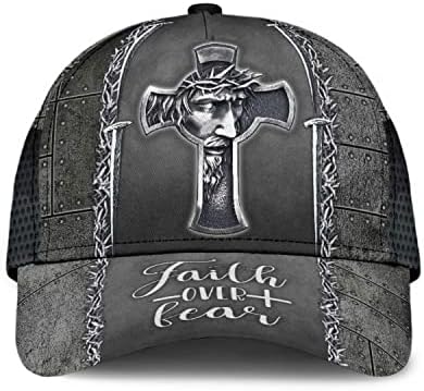 חולצת פיצ'ש - דפוס תלת מימד ישו כובע, כובעי ישו לגברים/נשים, מתנות למשפחה