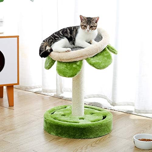 חתול עץ שלוש-ב-אחד חתול גרוד, חמניות צורת חתול טרקלין מיטה עם חתול מצחיק כדורי עבור קטן למבוגרים