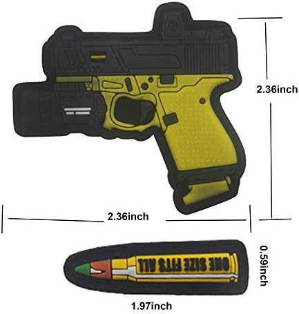 כדורי אקדח מיני PVC טלאי גומי 3D טלאי אטב וגיבוי לולאה טקטי טלאי מורל צבאי