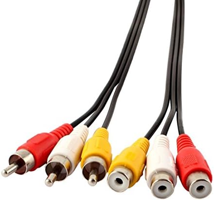 Magicw 5ft 3 RCA זכר ל -3 RCA כבל סיומת וידאו אודיו נקבה 3RCA זכר לשמע הנשי קומפוזיט סיומת וידאו כבל DVD