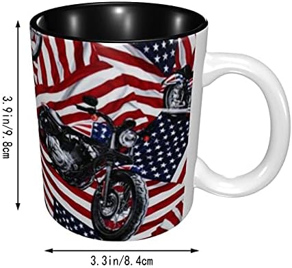 אמריקאי דגל אופנוע ארהב פטריוטית מצחיק קפה כוסות קרמיקה ספל לגברים נשים תה 11 עוז חידוש ייחודי הטוב ביותר מתנות