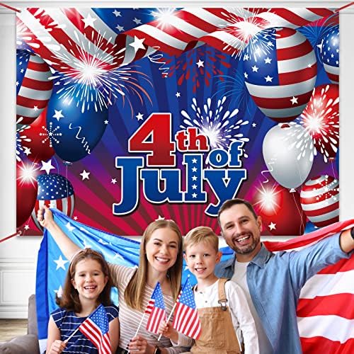 קרואר 4 ביולי פטריוטי ארהב רקע באנר קישוט 7 על 5 רגל, אמריקאי דגל בלון צילום רקע סימן דקור, אמריקה כוכבים ופסים