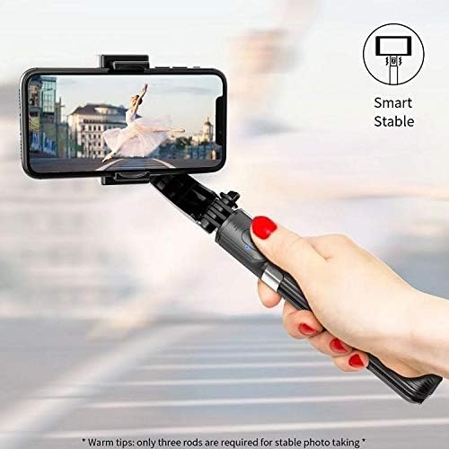 Enkarl Gimbal מייצב תואם לאייפון סמארטפון אנדרואיד, חצובה Selfie Stick, נייד להרחבה 3 ב 1 טלפוני